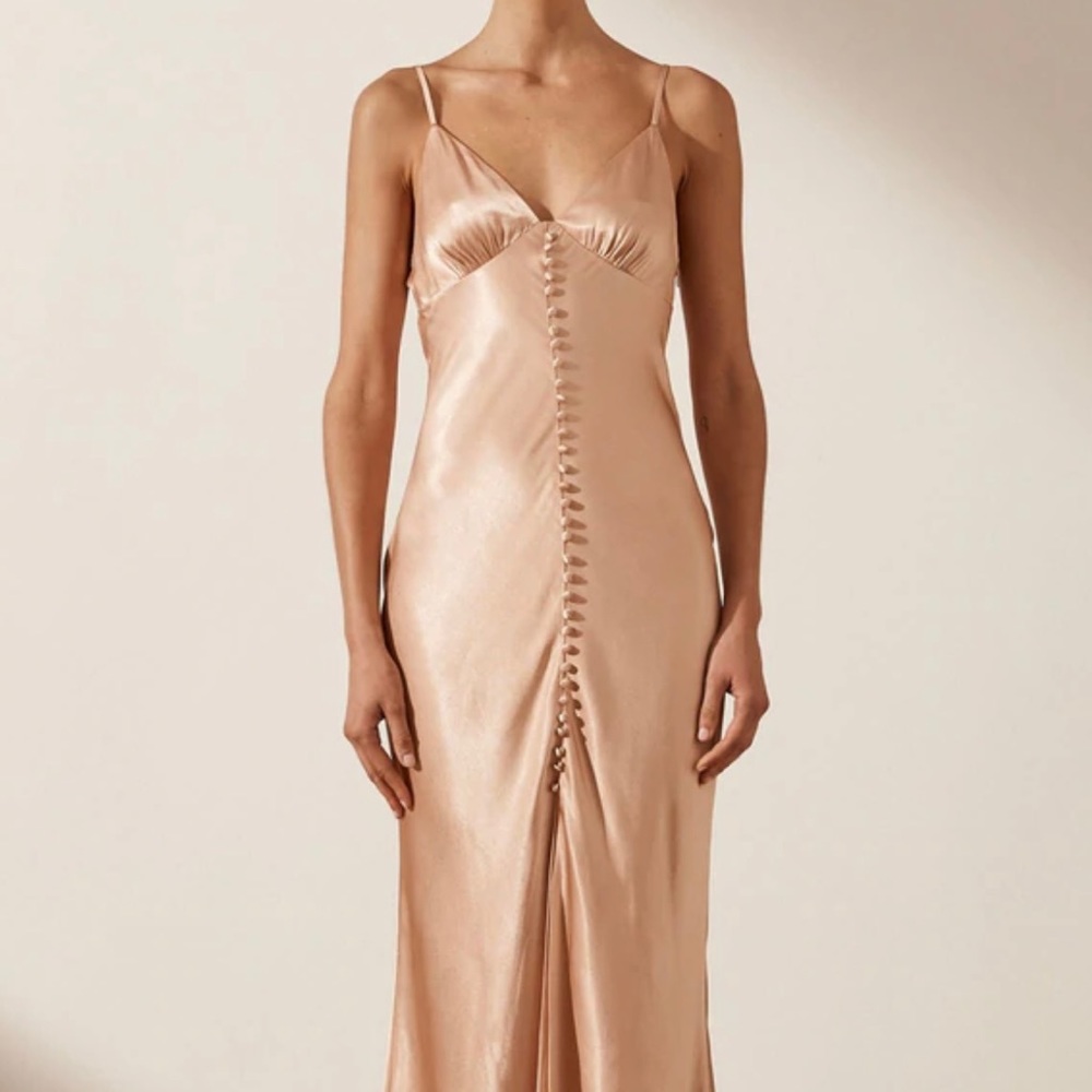 Shona Joy La Lune Bias Slip Dress in Desert Rose